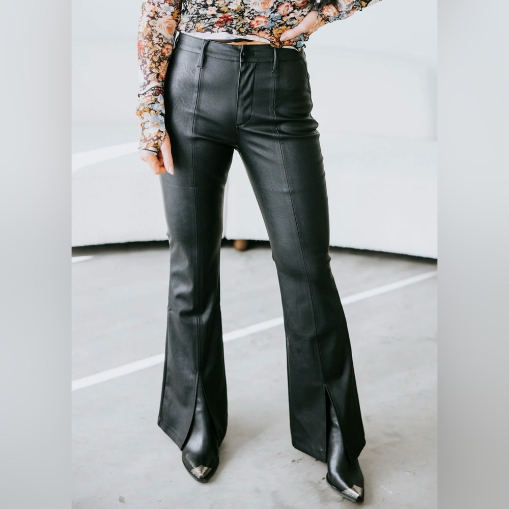 Leather Bootcut pants